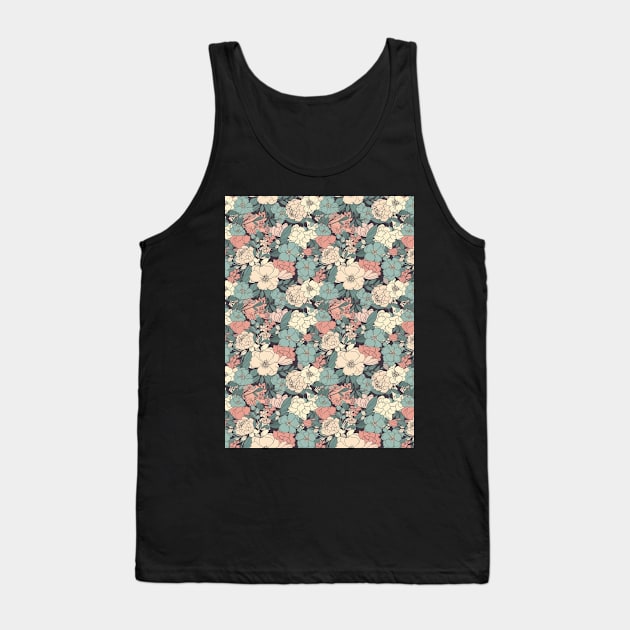 Organic Vintage Colorful Floral Pattern - 05 Tank Top by SLGA Designs